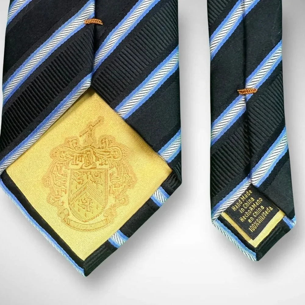 DONALD J. TRUMP Signature‎ Collection Mens 100% Silk Tie Black Striped